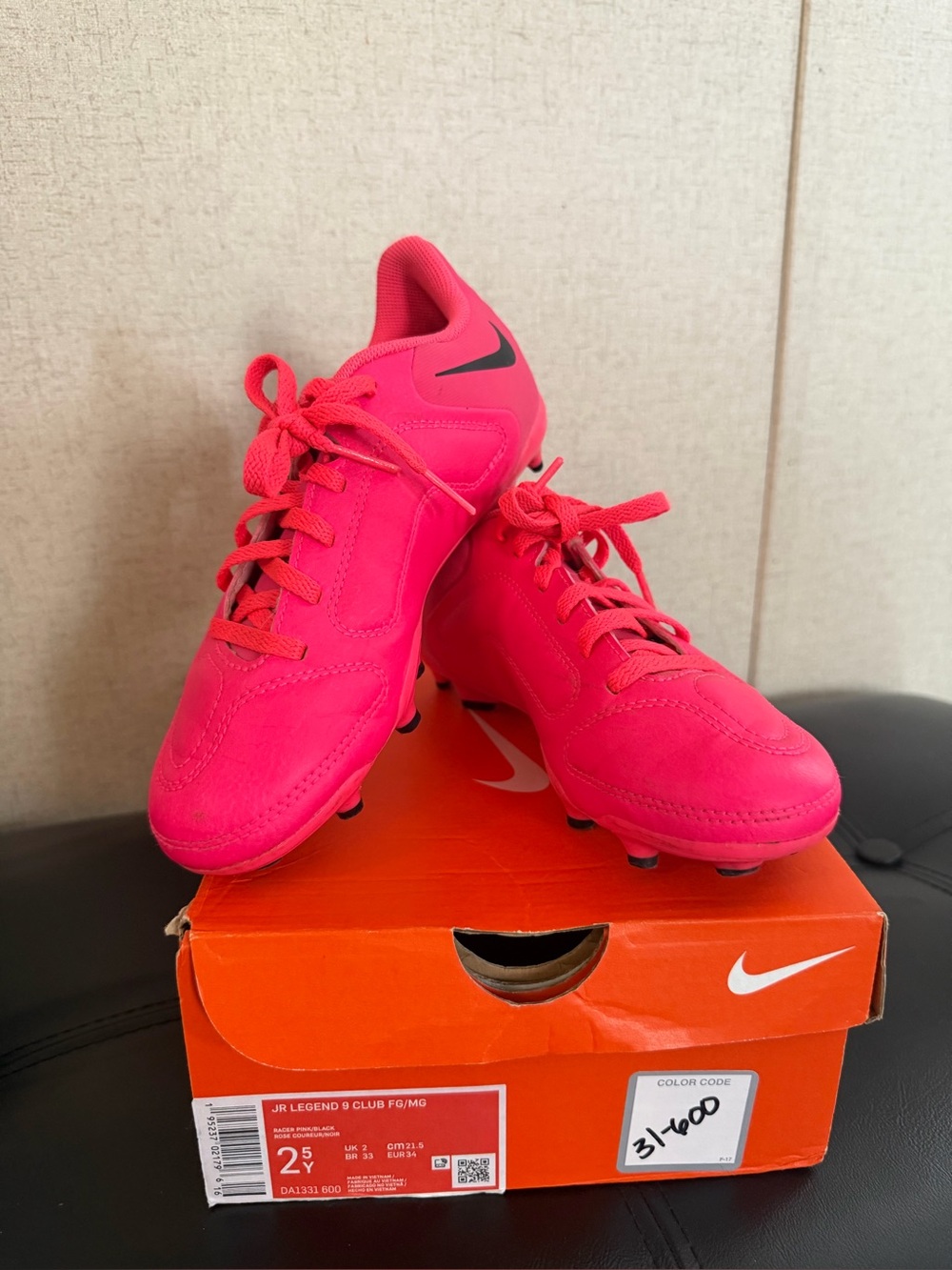 Nike Hot Pink Soccer Cleats with Black Swoosh